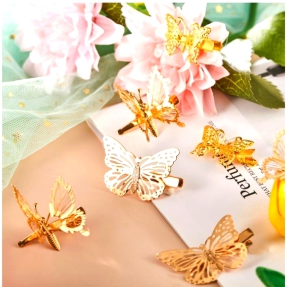 Set of 24 Pcs Gold Butterfly Hairpins - Picture 5 of 8